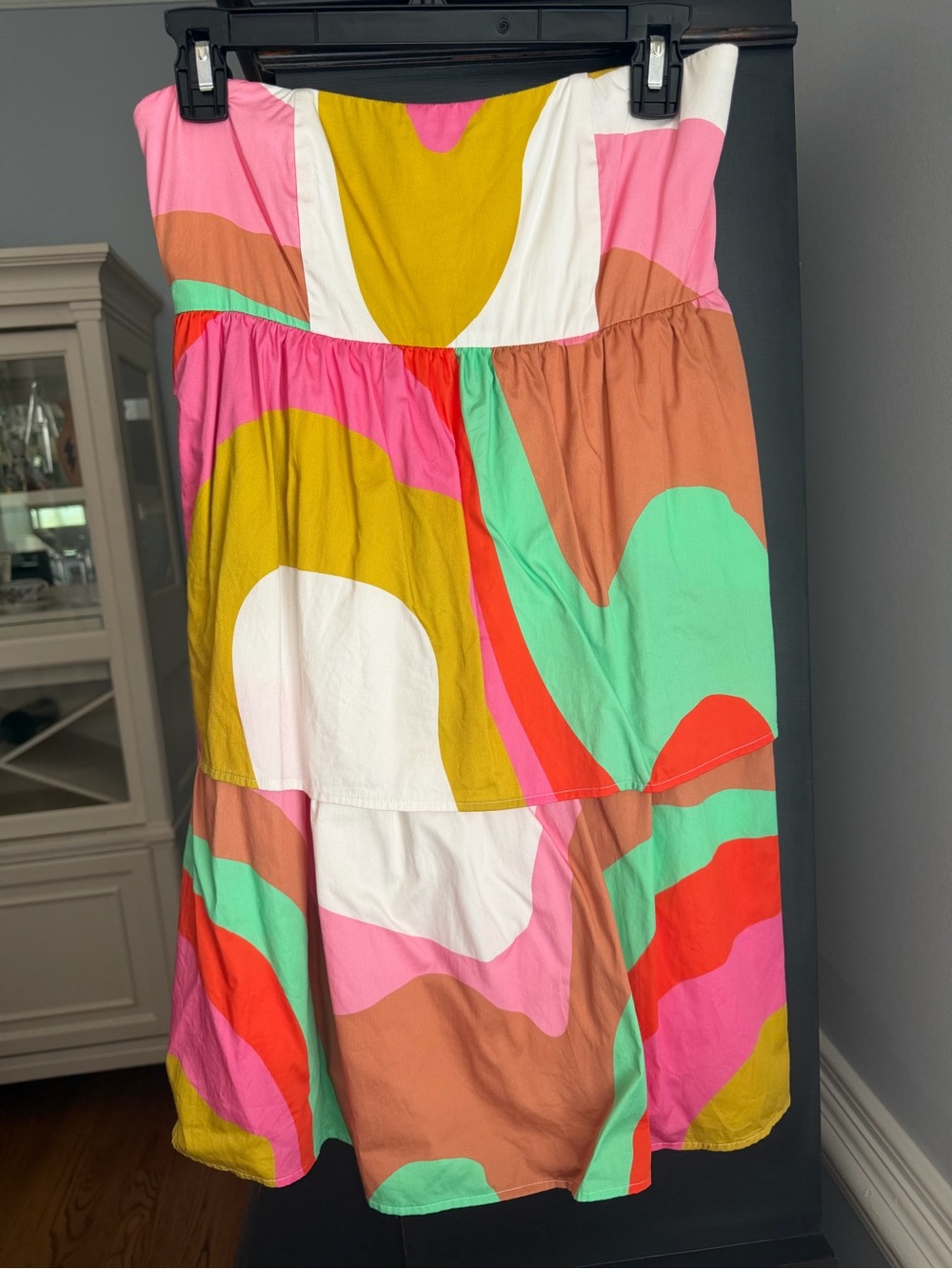 Colorblock Tiered Strapless Dress - Bright Multi